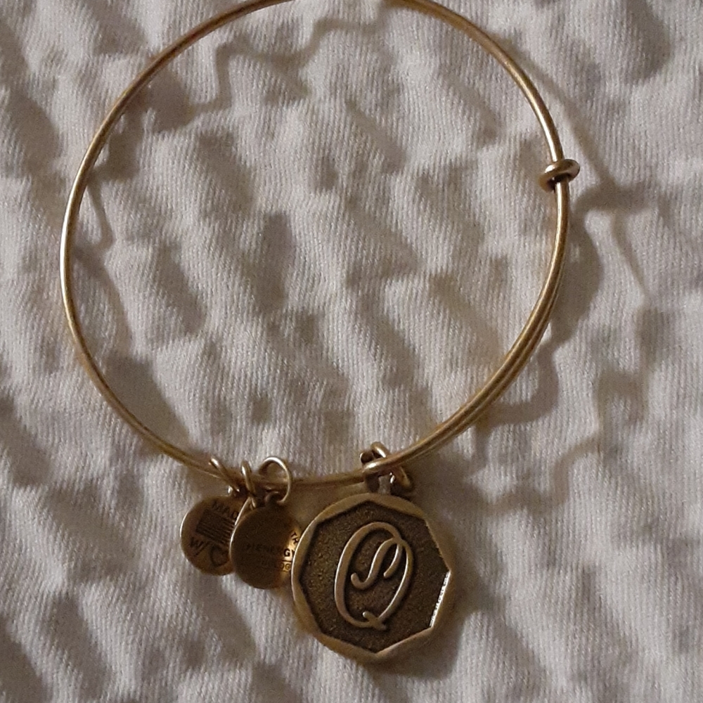 Alex and ani letter bracelet Gold